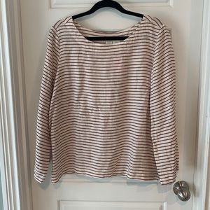 Women’s striped long sleeve linen top